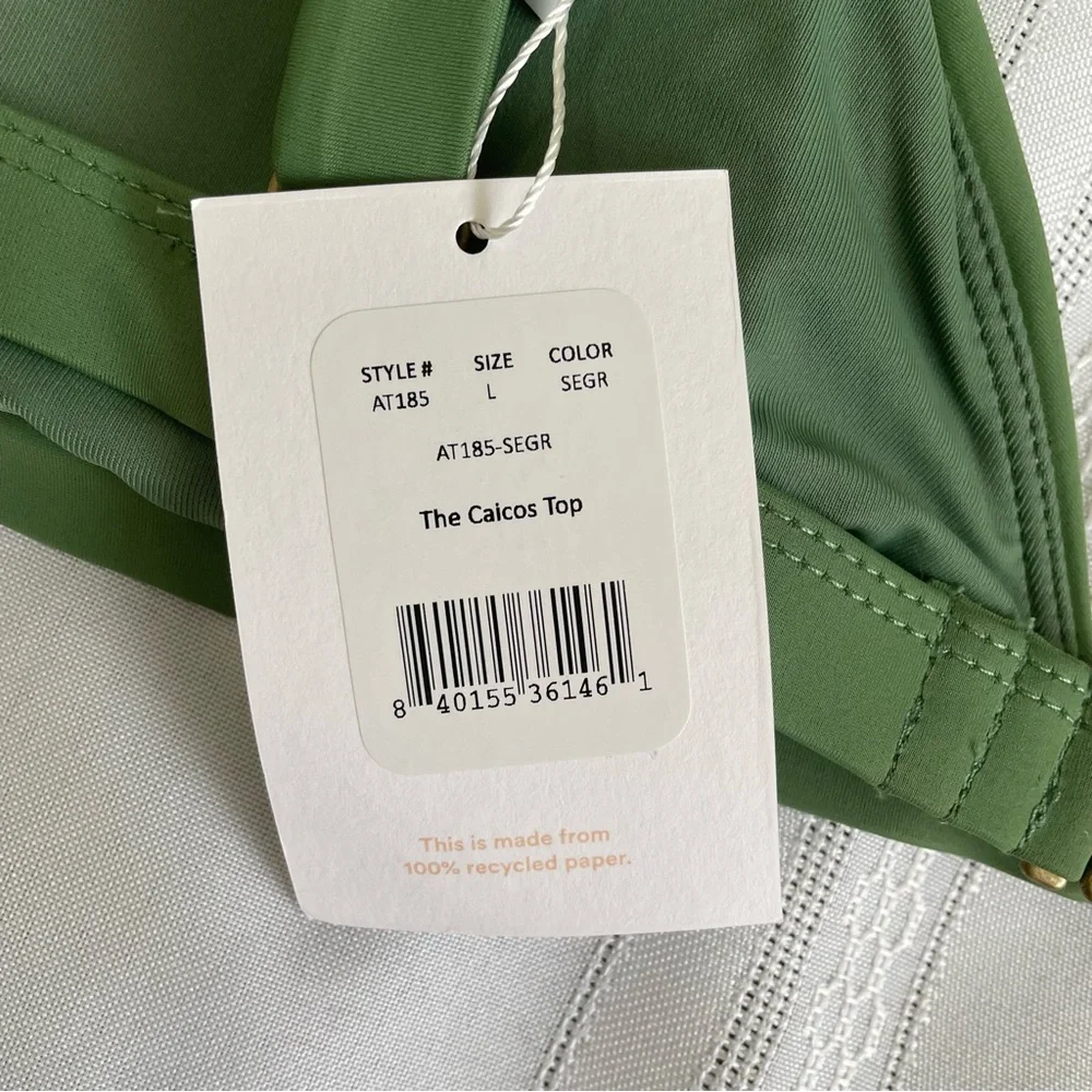 Andie Swim The Caicos Top Size L Seagrass Green NWT